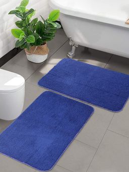 Saral Home - Microfiber Bath Mat Pack Of 2 (Blue, 50 x 80 cm)