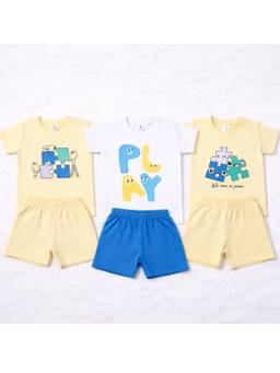 Blumbuds - Boys Cotton T-shirt and Short (Pack of 3)