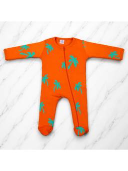 Blumbuds - Orange Cotton Printed Bodysuit