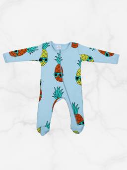 Blumbuds - Blue Cotton Printed Bodysuit