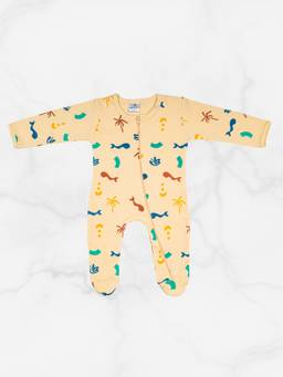 Blumbuds - Tropical Printed Cotton Footed Bodysuit