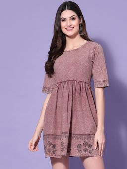 KASSUALLY - Pink Fit & Flare Cotton Dress