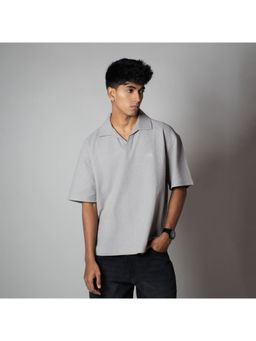HOP HEAD - Grey Blended Fabric Collar Neck Polo T-Shirt