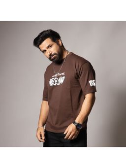 HOP HEAD - Brown Cotton Blend Crew Neck T-Shirt