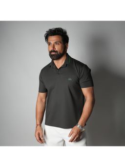 HOP HEAD - Green Nylon Collar Neck Polo T-Shirt
