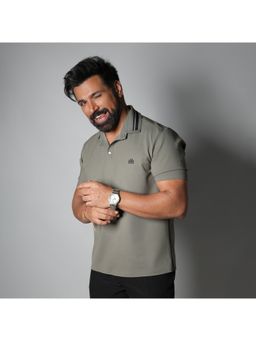 HOP HEAD - Grey Nylon Collar Neck Polo T-Shirt