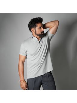 HOP HEAD - Grey Cotton Collar Neck Polo T-Shirt