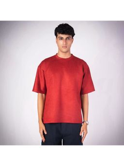 HOP HEAD - Red Suede Crew Neck T-Shirt