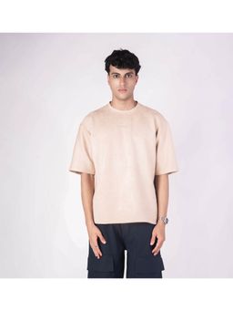 HOP HEAD - Beige Suede Crew Neck T-Shirt