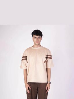 HOP HEAD - Beige Suede Crew Neck T-Shirt