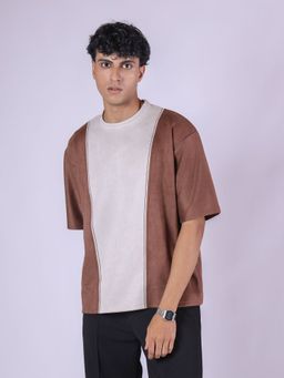 HOP HEAD - Brown Suede Crew Neck T-Shirt