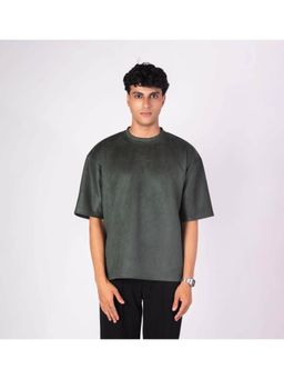 HOP HEAD - Green Suede Crew Neck T-Shirt