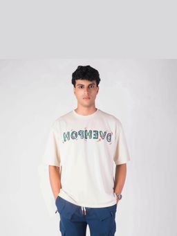 HOP HEAD - Ivory Cotton Blend Crew Neck T-Shirt