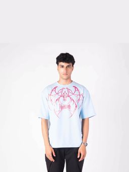HOP HEAD - Blue Cotton Blend Crew Neck T-Shirt