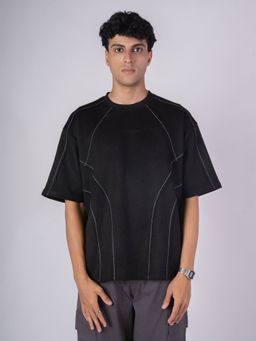 HOP HEAD - Black Suede Crew Neck T-Shirt