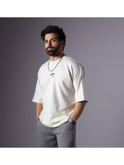 HOP HEAD - Ivory Cotton Blend Crew Neck T-Shirt