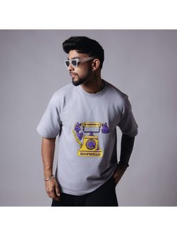 HOP HEAD - Grey Cotton Blend Crew Neck T-Shirt