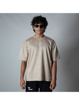 HOP HEAD - Beige Suede Crew Neck T-Shirt