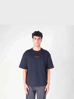 HOP HEAD - Navy Blue Cotton Crew Neck T-Shirt