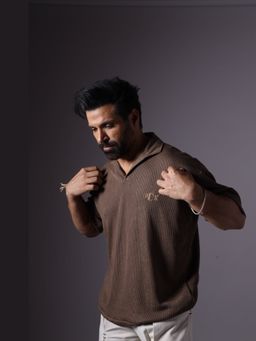HOP HEAD - Brown Cotton Collar Neck Polo T-Shirt