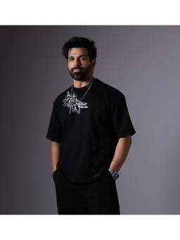 HOP HEAD - Black Cotton Blend Crew Neck T-Shirt