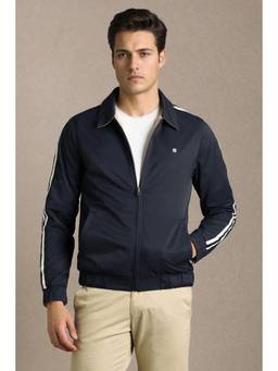 Louis Philippe - Men's Casual Navy Blue Solid Reversible Jacket
