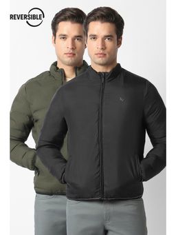 Van Heusen - Men's Black Solid Casual Jacket