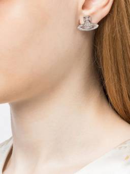 Vivienne Westwood - Silver Crystal Embellished Stud Earrings