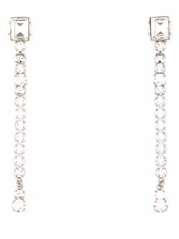 Alessandra Rich - Silver Crystal Dangler Earrings