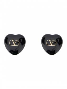 Valentino Garavani - Black Coeur Royal Earrings
