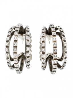 Isabel Marant - Silver Crystal Hoop Earrings