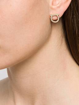 Ferragamo - Whiteen Crystal Stud Earrings