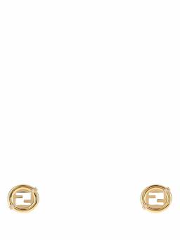 Fendi - Golden Logo Stud Earrings