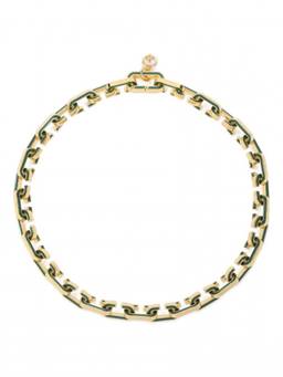 Casablanca - Green Enamelled Chain Necklace