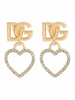 Dolce&Gabbana - Golden Logo Heart Charm Earrings