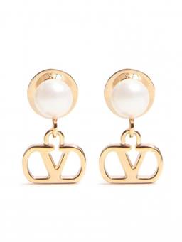 Valentino Garavani - Golden Vlogo Drop Earrings