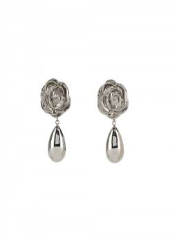 Magda Butrym - Silver Floral Drop Earrings
