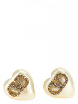 Valentino Garavani - White Heart Stud Earrings