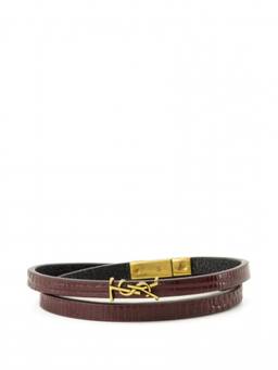 Saint Laurent - Burgundy Cassandre Wrap Bracelet