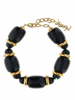 Saint Laurent - Two-Tone Beaded Logo Necklace (M)