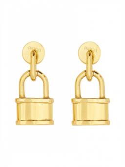 Patou - Golden Padlock Drop Earrings