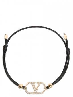 Valentino Garavani - Black Vlogo Cord Bracelet