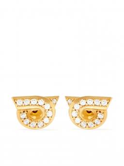 Ferragamo - Golden Gancini Stud Earrings