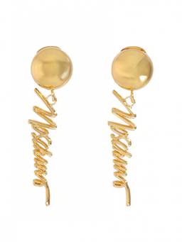 Moschino - Golden Logo Drop Earrings