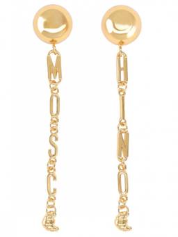 Moschino - Golden Logo Drop Earrings