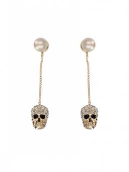 Alexander McQueen - Golden Skull Dangler Earrings