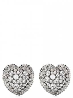 Alessandra Rich - Silver Heart Earrings