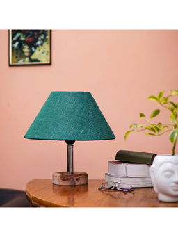 PineCraft International - Edra Table Lamp with Dark Green Shade