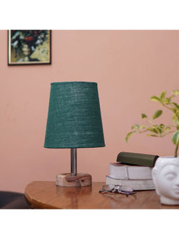 PineCraft International - Edra Table Lamp with Dark Green Shade