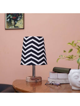 PineCraft International - Edra Table Lamp with Black & White Shade